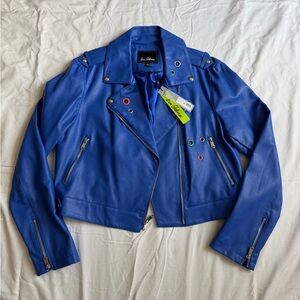 Sam Edelman Blue Faux Leather Jacket